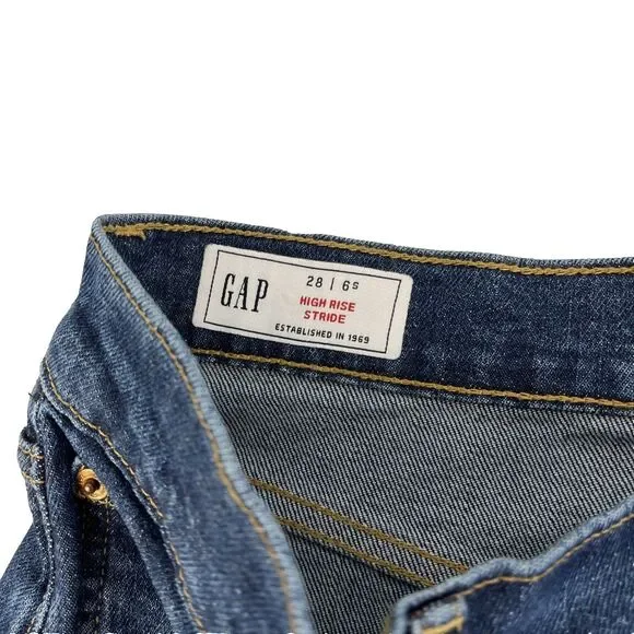 Women’s Gap High Rise Stride Wide Leg Denim Jeans Size 28 6 Short - Picture 3 of 10